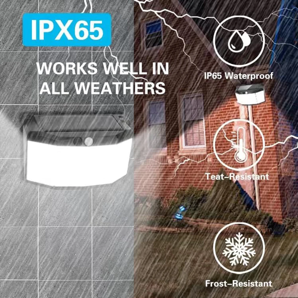 576 LED Superbright Solar Lights Outdoor PIR Motion Sensor 3 Modes Waterproof Garden Yard Patio Garage Corridor Villa Wall Light