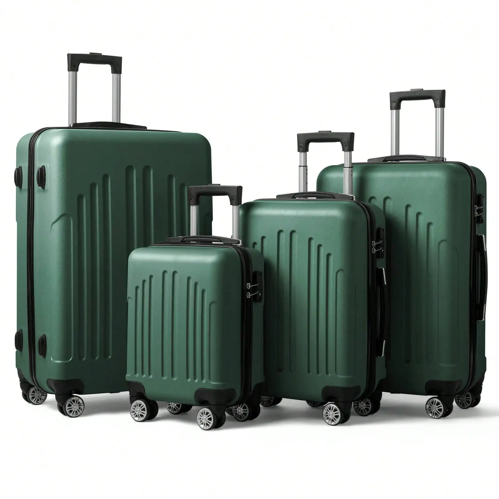 4 Piece Luggage Set, ABS Hard Shell Suitcase Luggage Sets Double Wheels With TSA Lock, Purple Orchid School Cruise Essentials For Dorm Room Dorm Essentials For College For School Travel Suitcase SuitcasesSuit Case Durable