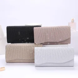 Women Evening Clutch Bag Female Crystal Day Clutch Wedding Purse Party Banquet Black Gold Silver Clutches Bag Sequin Shoulder