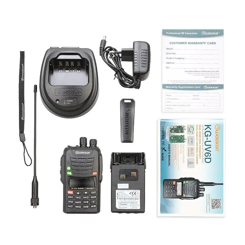 10 stücke Original Radio Walkie Talkie WouXun KG-UV6D Handheld VHF/UHF 136-174/400-470 MHz FM Dual Band Ham Zwei Weg Radio Transceiver