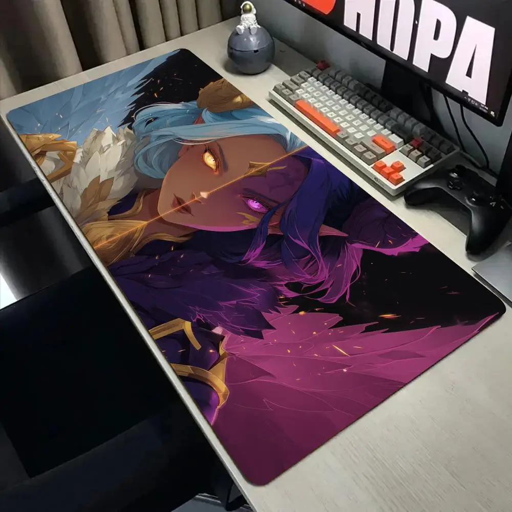 

Angel Girl and Demon Girl Mouse Pad Desk Mat with Stitched Edge xxl mousepads Rubber Anti-slip gamer Keyboard Rug gaming mats