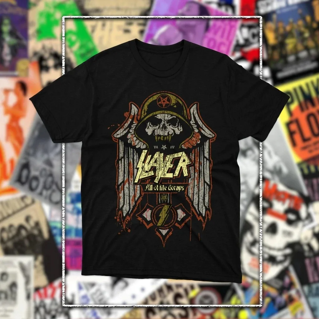 Slayer Band Grafik Thrash Metal Totenköpfe T-Shirt Übergroßes Streetwear Herren Damen Unisex Baumwolle Kurzarm Y2k Tee Beliebte Oberteile