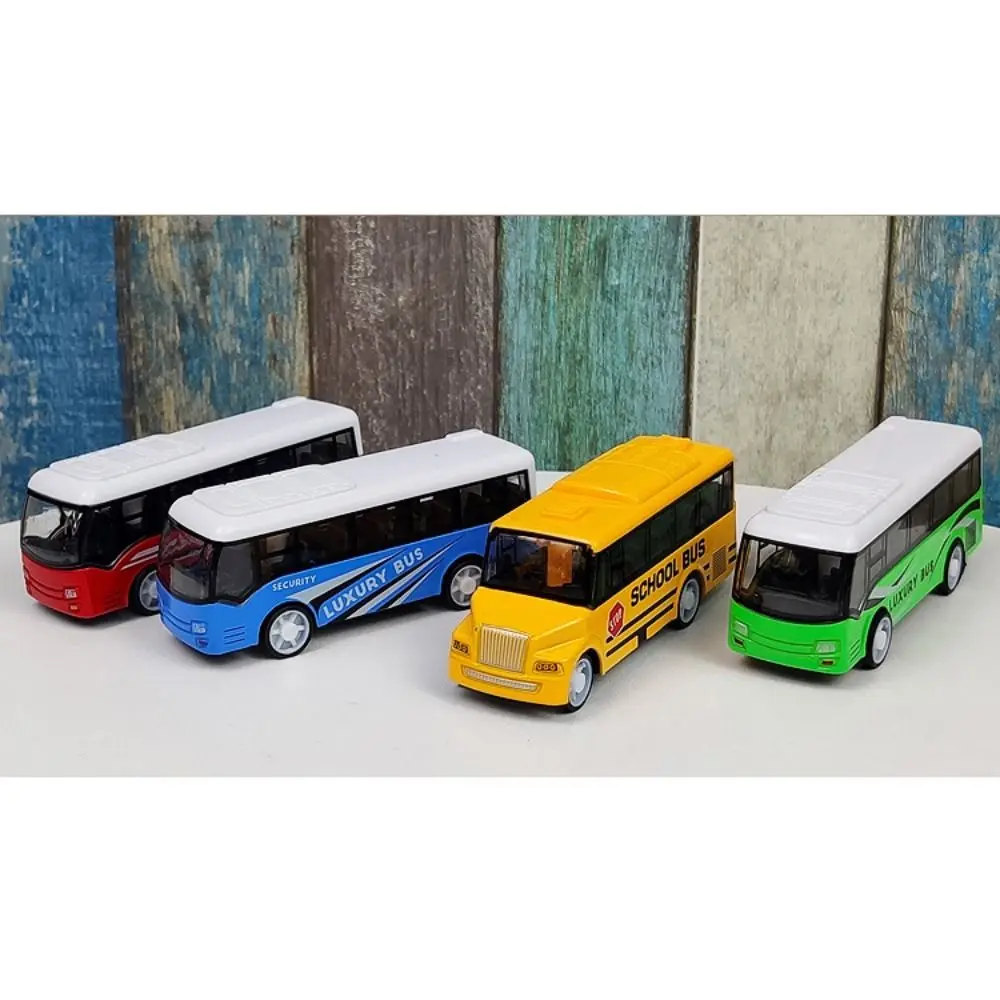 Alloy Bus Model Pull Back Extended Bus Toys Vehicle Model High Imitation Bus Shape Ornaments High Quality Kids Gift Hobbies