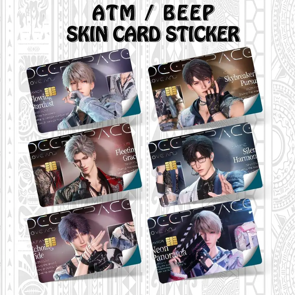 لعبة Love and Deepspace Cool c Bank بطاقات الائتمان حافلة تمرير ملصقات ديكور رائع مقاوم للماء 4 قطع بطاقة #1