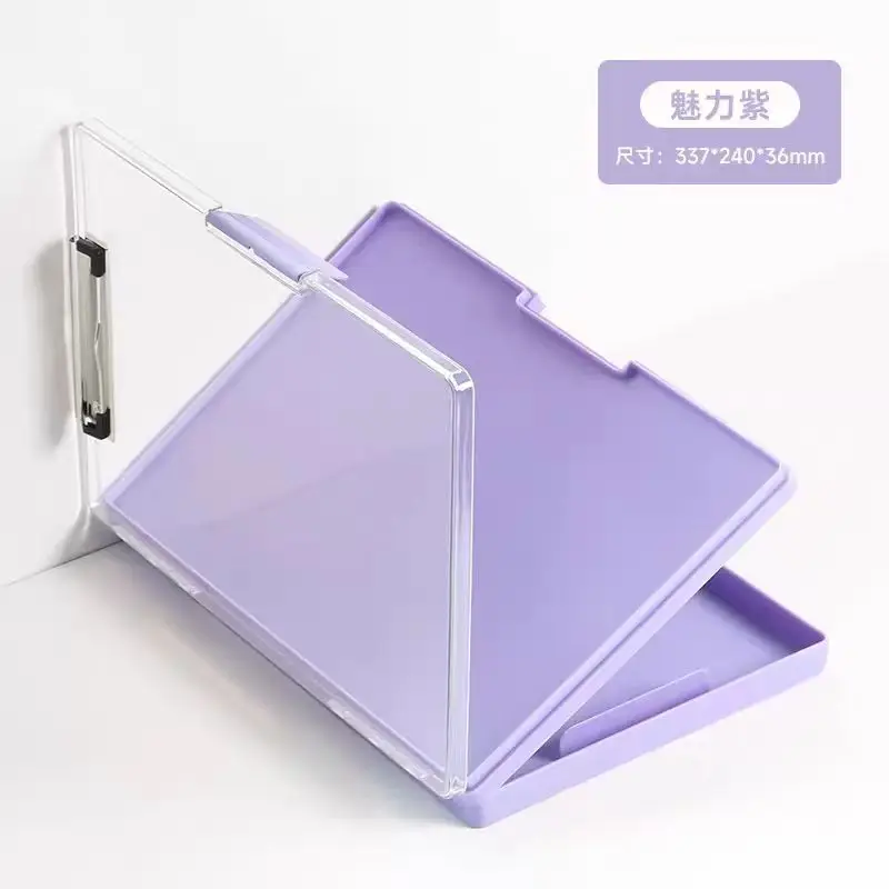 clipboard with storage multifunctional 2 layer plastic clipboard storage box College Student Storage Clip Board A4 File Box