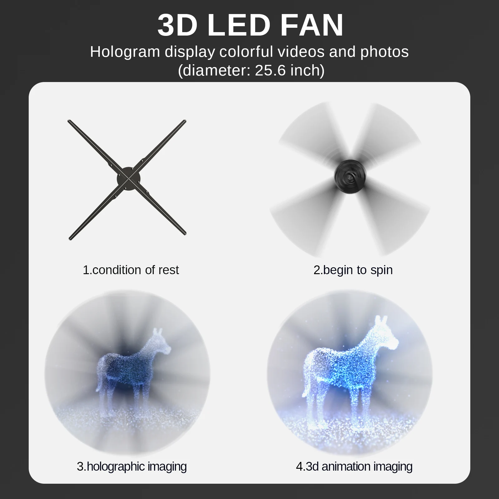 3*Z3H,65CM  3d holographic advertising led fan Rotating 3d hologram projector human size display