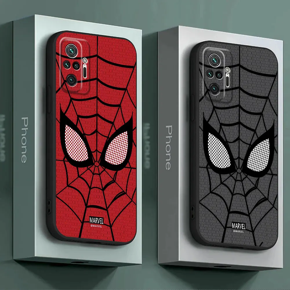 Marvel Sipider man Logo Case for Xiaomi Redmi Note 9T 8T 13 Pro 11 Pro 9 8 7 10 12 10S 12S 11S 9S Black Soft Armor Back Cover 