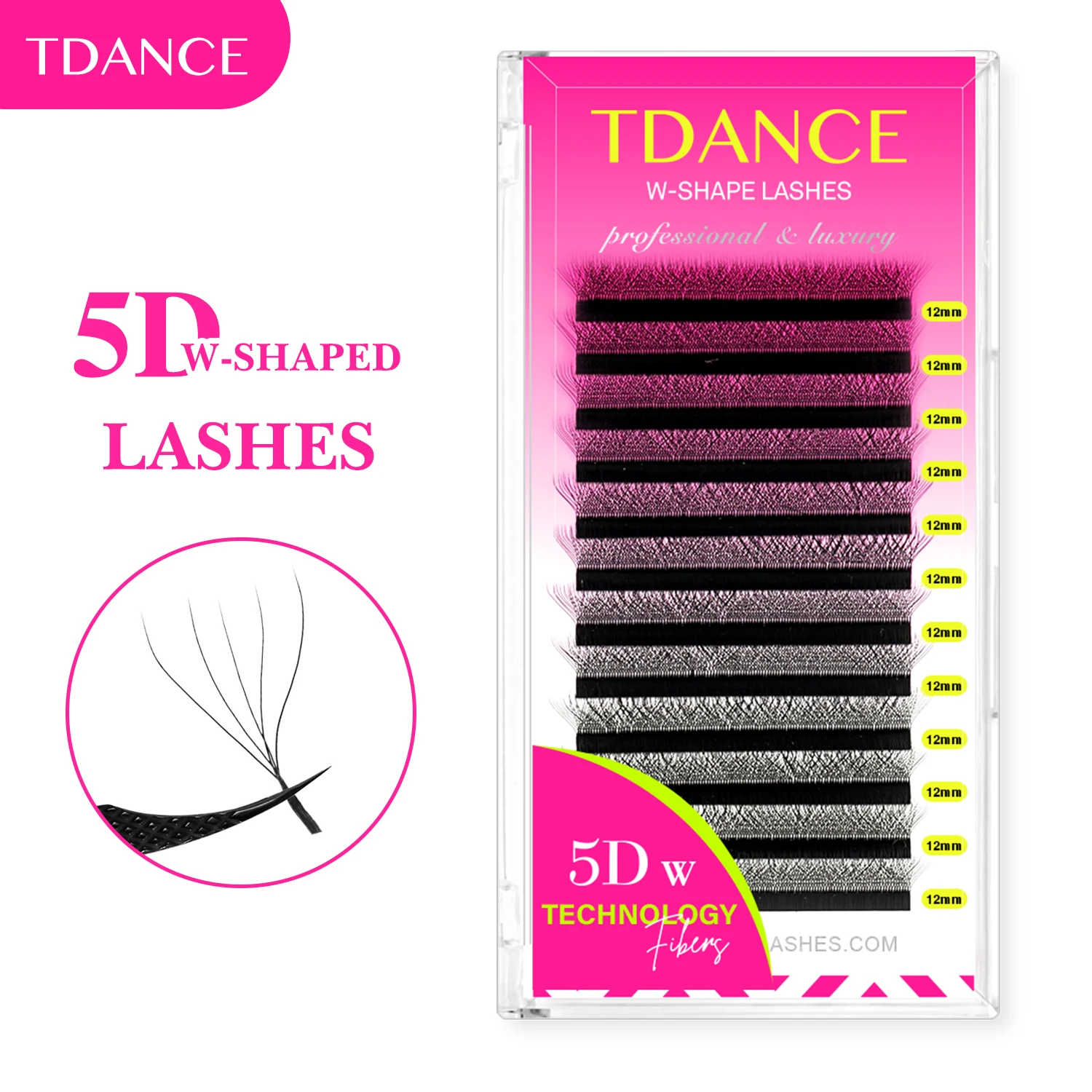 

TDANCE 5D-W Shaped Eyelash Extensions 0.07C/D Premade Fans W Style Lashes Soft Faux Mink Eyelashes Natural Volume Lashes