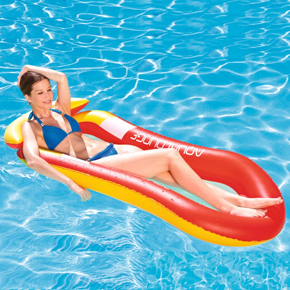 PVC Summer Foldable Floating Row Outdoor Sunbath Lounger Water Air Mattresses Bed Beach Water Sports Lounger Chair