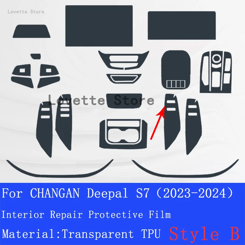 For CHANGAN Deepal S7 2023-2024 Car Interior Center Console Transparent TPU Protective  Anti-scratch Repair Film  Refit