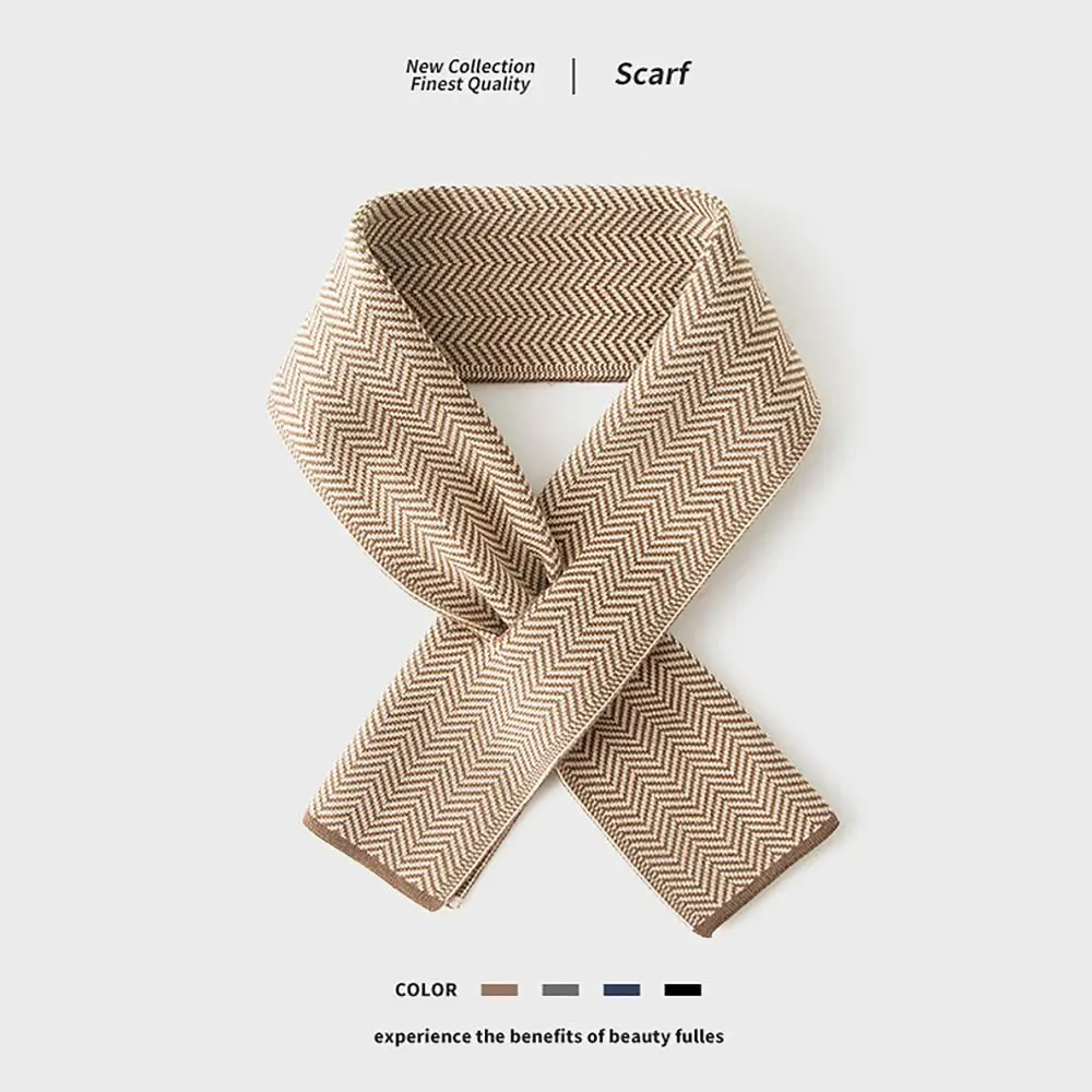 Bufanda de punto de lujo para hombre y mujer, calentador de cuello térmico, combina con todo, 90x18cm