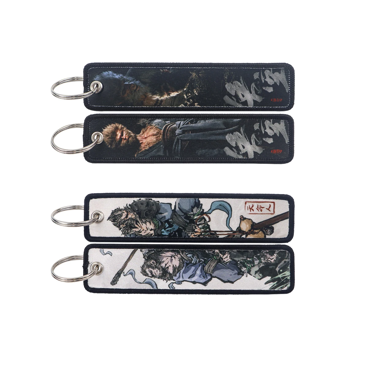 Black Myth Wukong Embroidery Keys Ring Luggage Tag For Aviation Keychains For Car Motorcycle Keys Accessory Pendant For Gifts