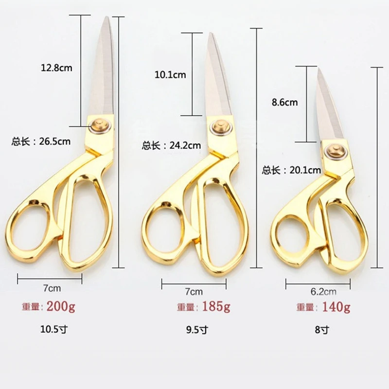 

Large Size Stainless Steel Golden Big Scissors Home Tailor Shears Sharp Kitchen Knife Office Supply Business Ribbon-Cutting Tool