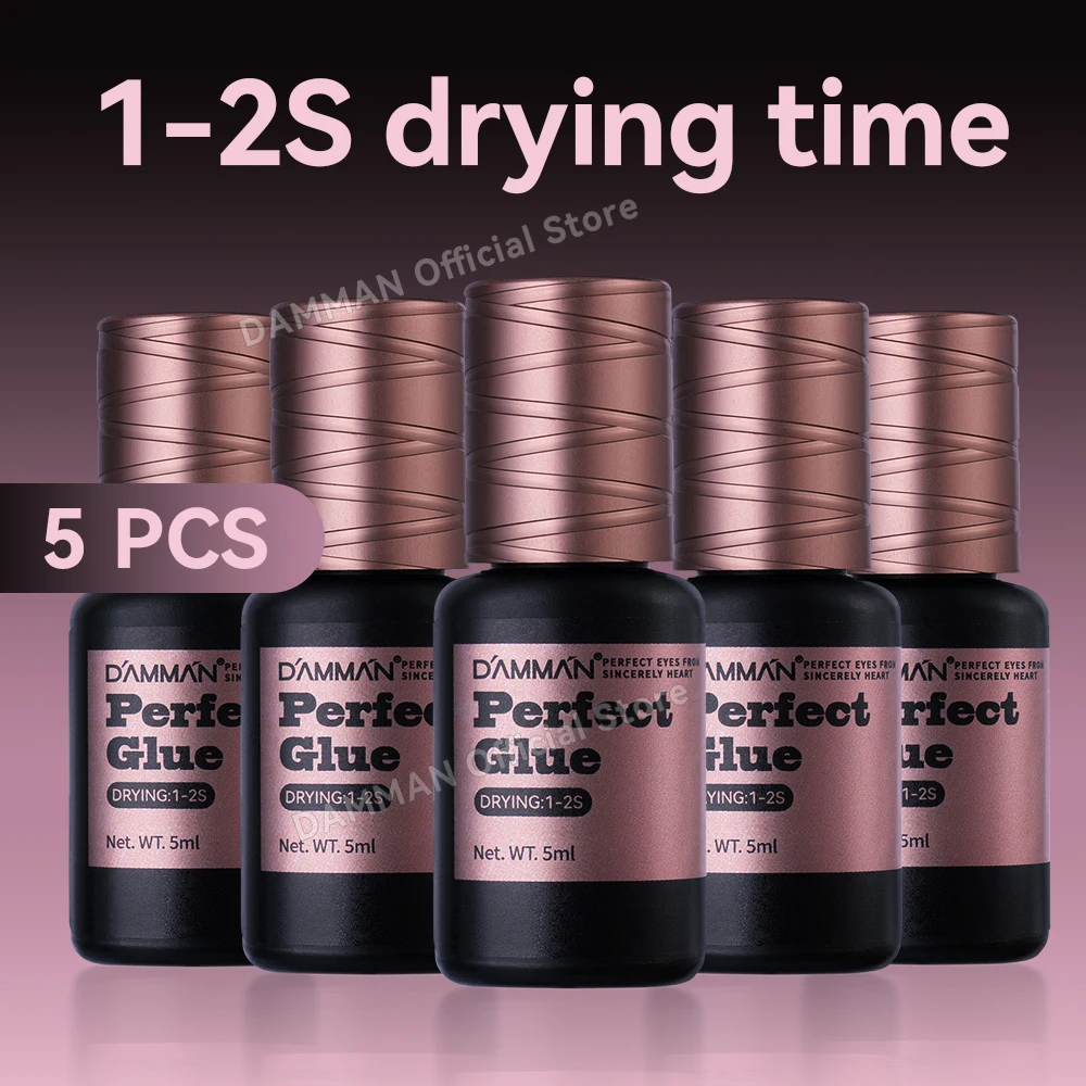 

5Pcs Damman 5ml Eyelash Extension Glue 1-2S Fast Drying Lash Glue Extension Professional Eyelash Adhesives 8-9 Weeks Retention