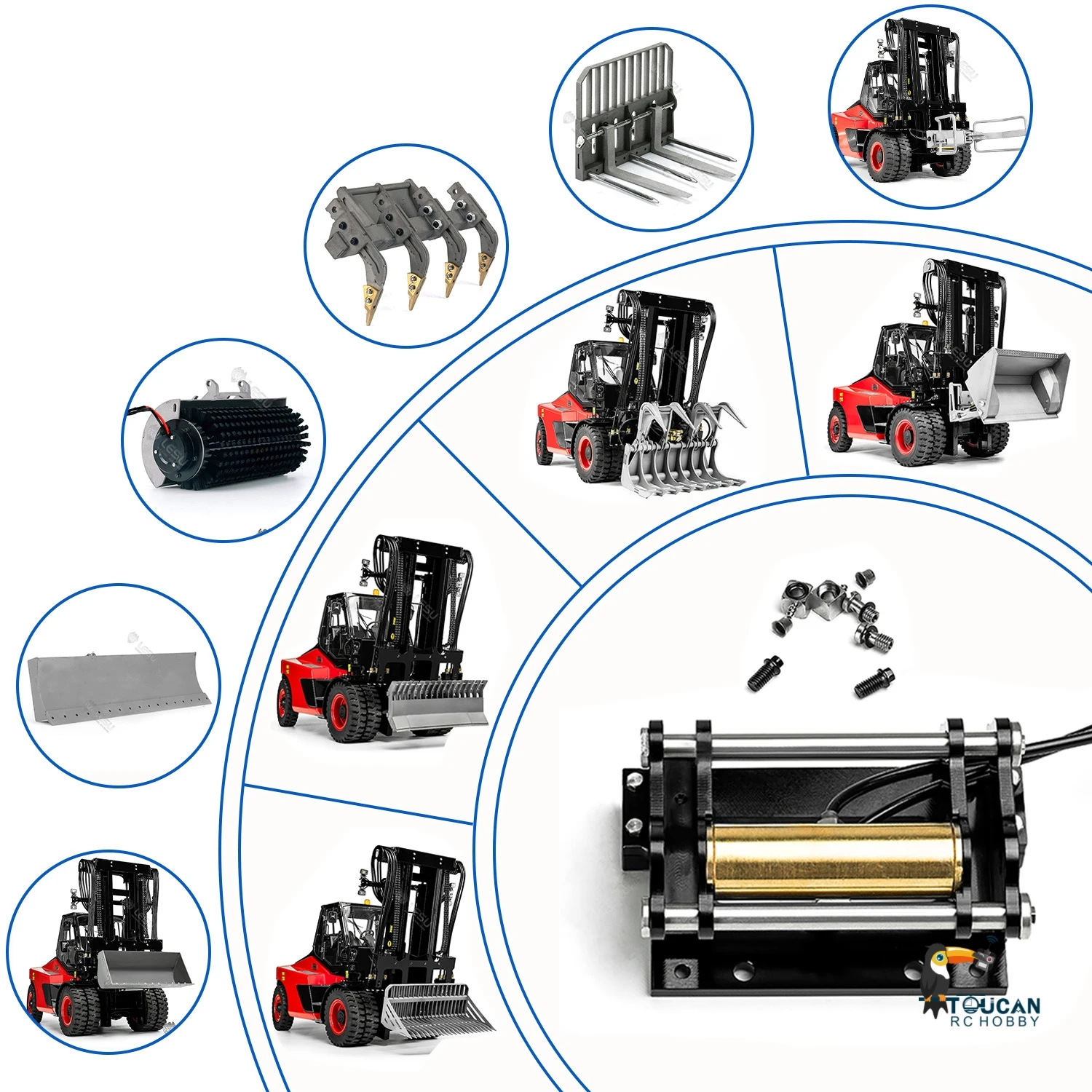 LESU Metal Fast Coupler Forklift Attachment Kits for 1/14 RC DIY Model Hydraulic Forklift RD-A0014 Upgraded Parts Toy TH23429