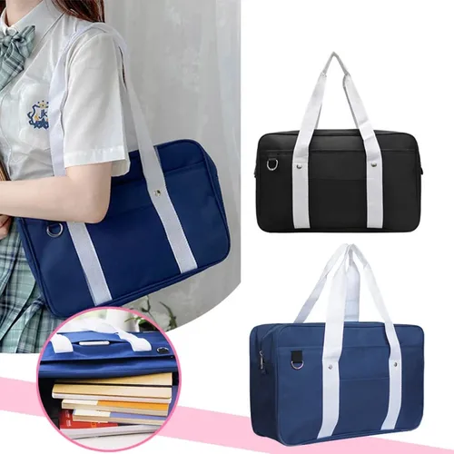 Bolsos para estudiantes japoneses, bolso JK, bolso de viaje, bolso de hombro para mujer, bolsos de Color sólido, mochilas para estudiantes de secundaria, bolso de mensajero
