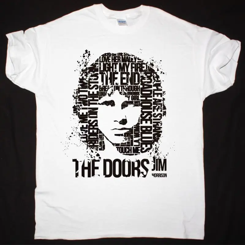 Camiseta THE DOORS Jim Morrison con Estampado Gráfico, 100% Algodón, Manga Corta, Unisex, Estilo Y2K, Oversize, Popular, Estilo Urbano Diario