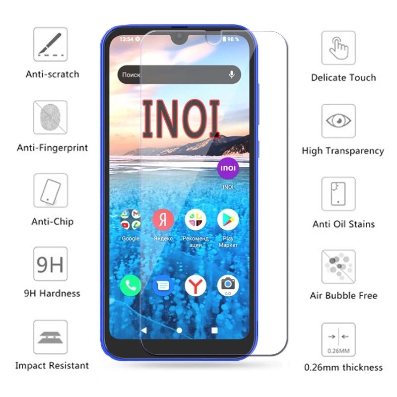 2-1Pcs Tempered Glass For INOI A62 A52 5 lite 7 2021 Cover Front Screen Protector Film For INOI A 62 52 lite Glass