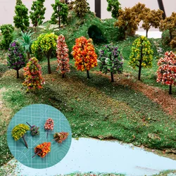 30pcs 3-10cm Miniature Trees Railway Train Scenery Landscape Colorful Trees HO N OO Z Scale Model Building Kits for Diorama