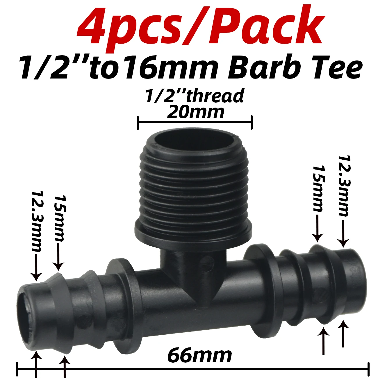 DN16/20/25mm Pipe Barbed Connector 1/2