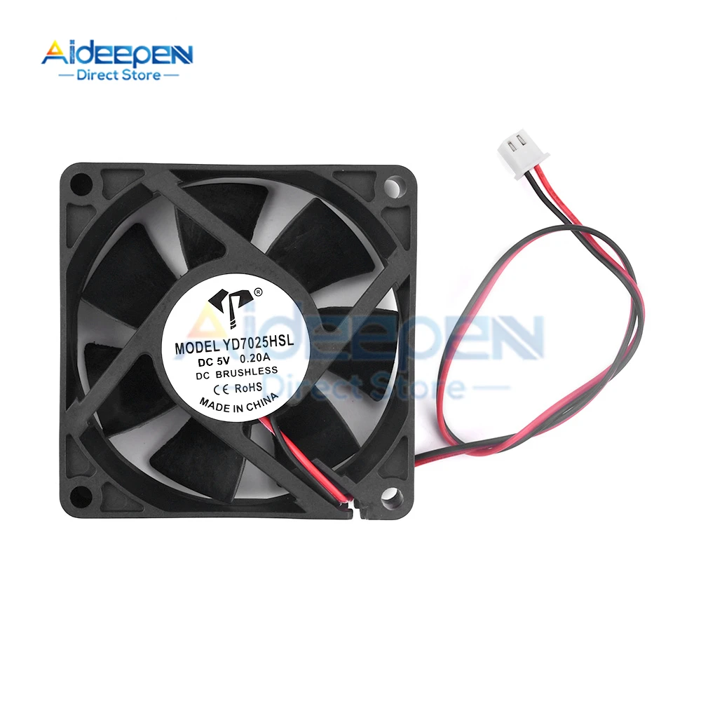 7025 5V 12V 24V 0.2A 0.25A Cooling Fan Brushless 3D Printer Parts 2Pin For Extruder DC Cooler Blower Plastic Fans envio gratis