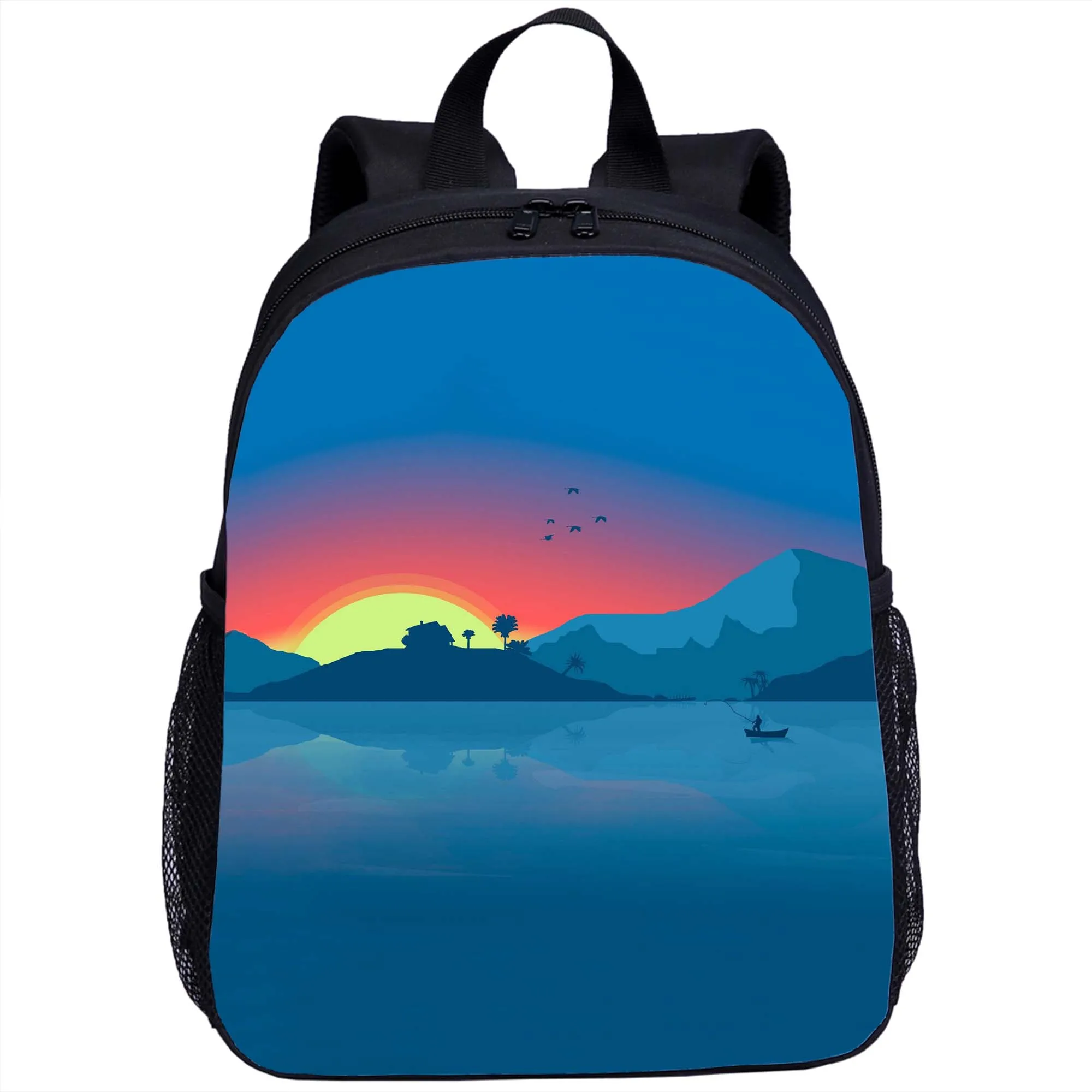 Mochila para niños con diseño de arte de paisaje hermoso, mochila para niños adecuada para niños y niñas, bolsa escolar para libros, bolsa de viaje de 16 pulgadas