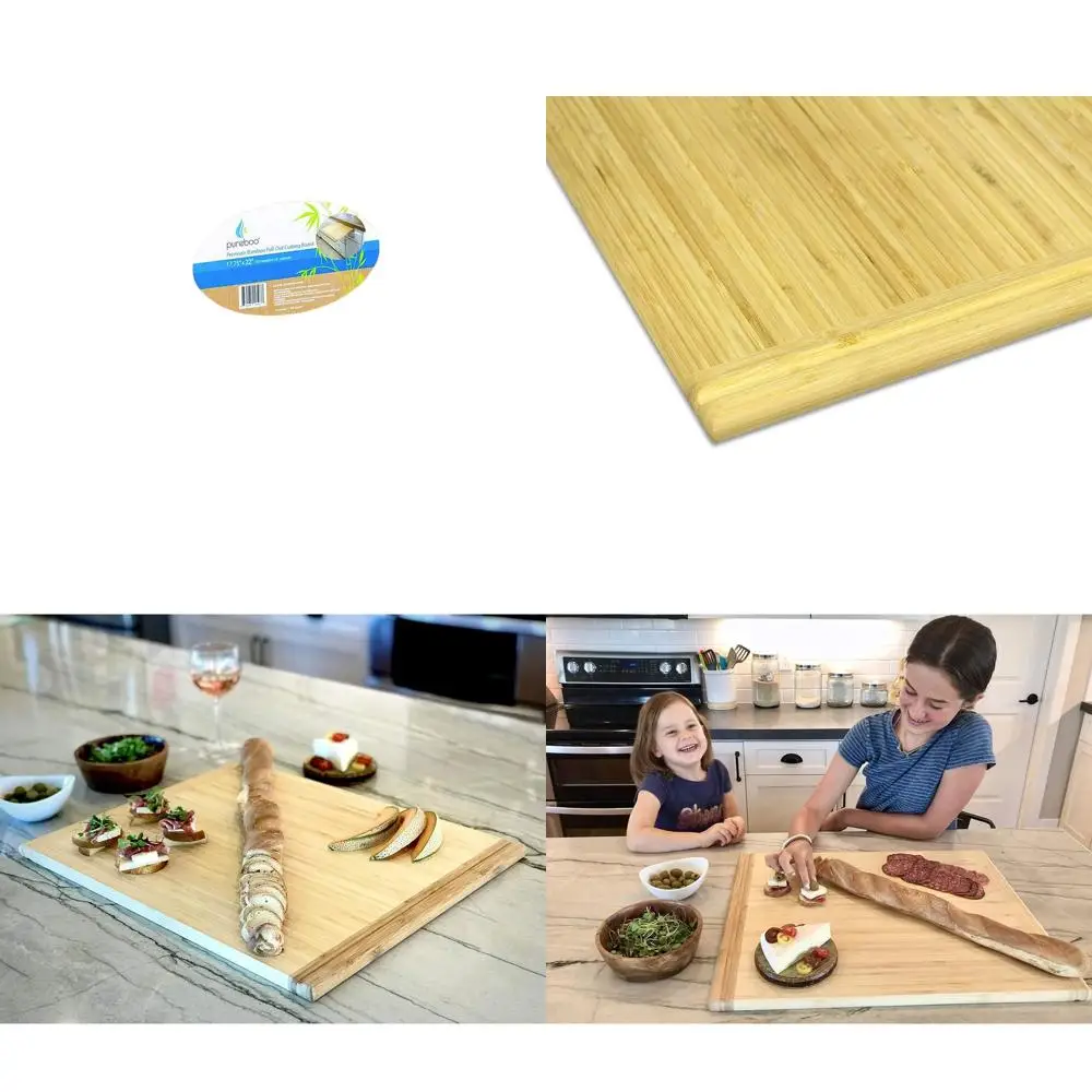 

Выдвижная разделочная доска из бамбука - 8 размеров, подходит для большинства слотов для подставок, 17.75Ш x 22Г x 3/4В дюйма