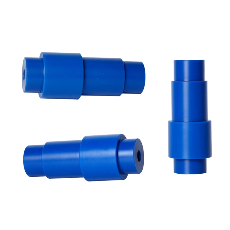 CNC Machining Turning Blue Nylon Parts/Nylon Rod/Nylon Shaft Custom Services