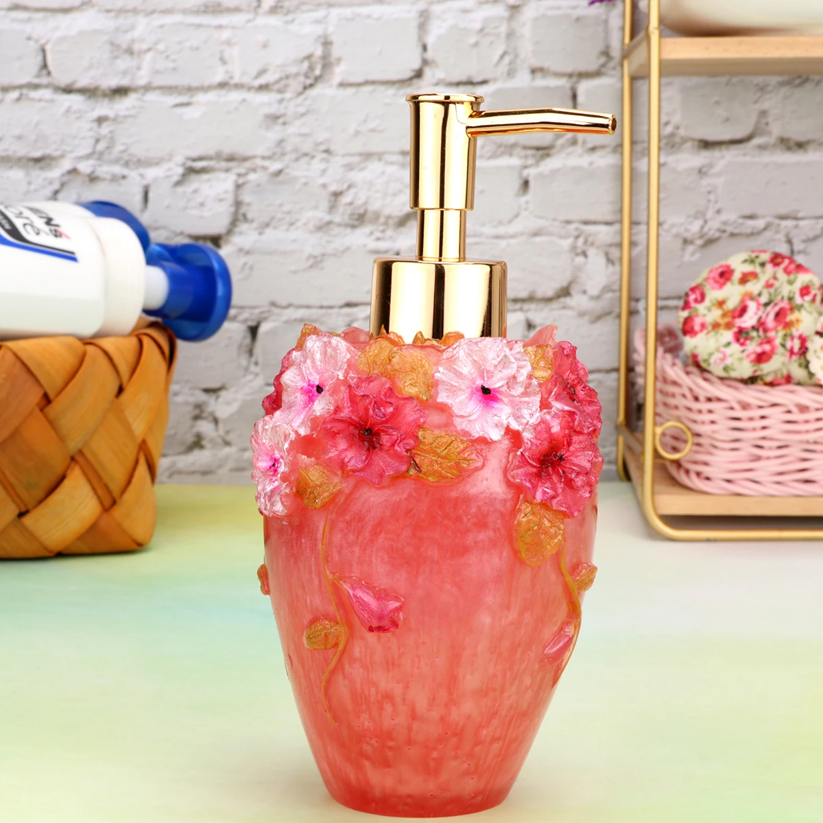 300 ml elegante Pumpspenderflasche im europäischen Stil, nachfüllbarer leerer Behälter für Shampoo, Körperwaschlotion, tragbare Handseife