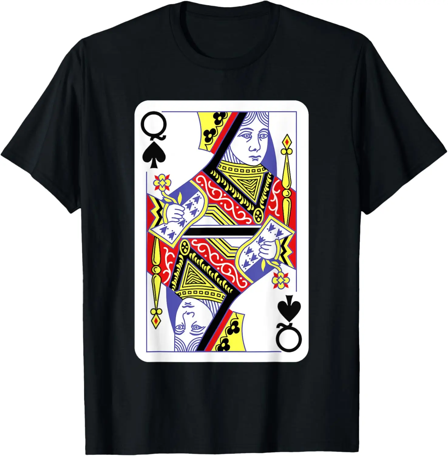 

Queen Of Spades Playing Cards Halloween Costume Casino Easy T-Shirt