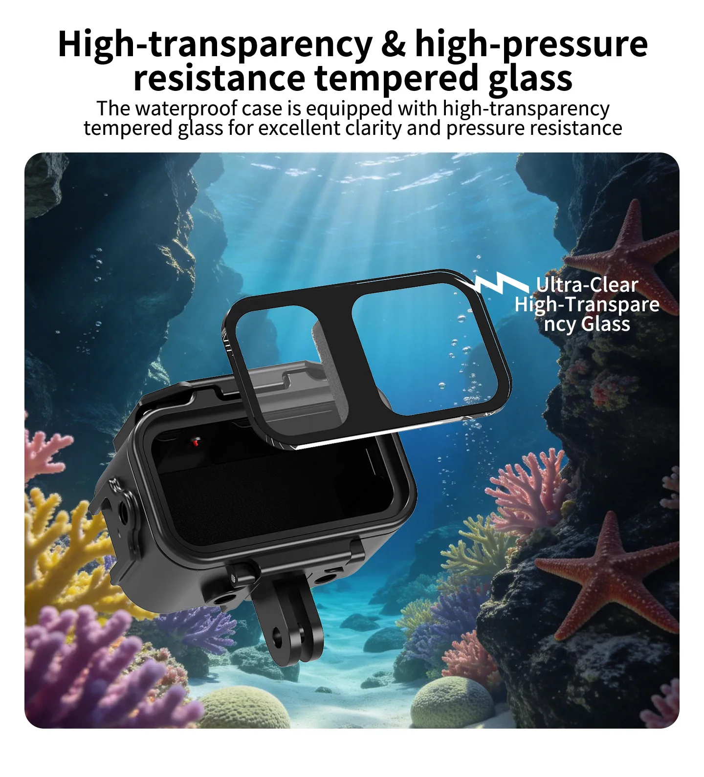 Unterwasser-Schnellverschluss Horizontaler Vertikaler Stativadapter Tauchgehäuse für DJI Osmo Nano Kamera 80M Wasserdichter Metallkäfig – Detail 9