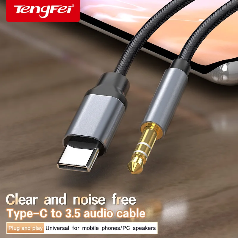 USB Type C to 3.5mm Audio Cable Audio Aux Cable For Samsung S20 S10 Car Headphone Speaker Wire Line 3.5 Jack Aux USBC Audio Cord