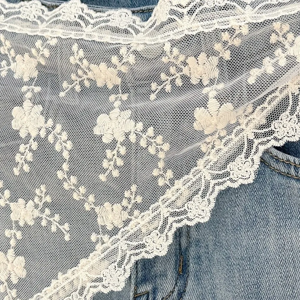 

Fashion Flower Embroidery Lace Flower Hair Scarf Cute Thin Mini Lace Skirt Chic Style Bohemian Skirt Extender