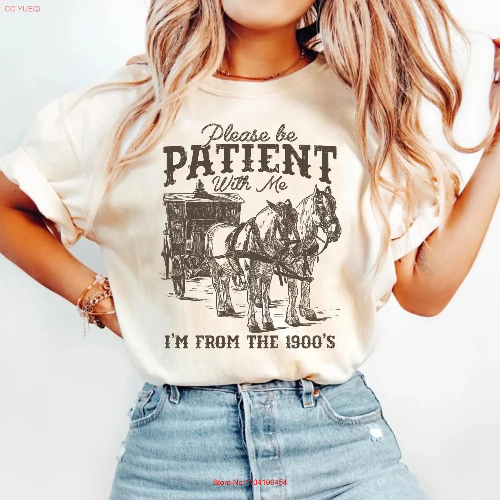 Please Be Patient With Me I'm From The 1900s T Shirt 90's Funny Birthday GifT Cute Grandparents long or short sleeves