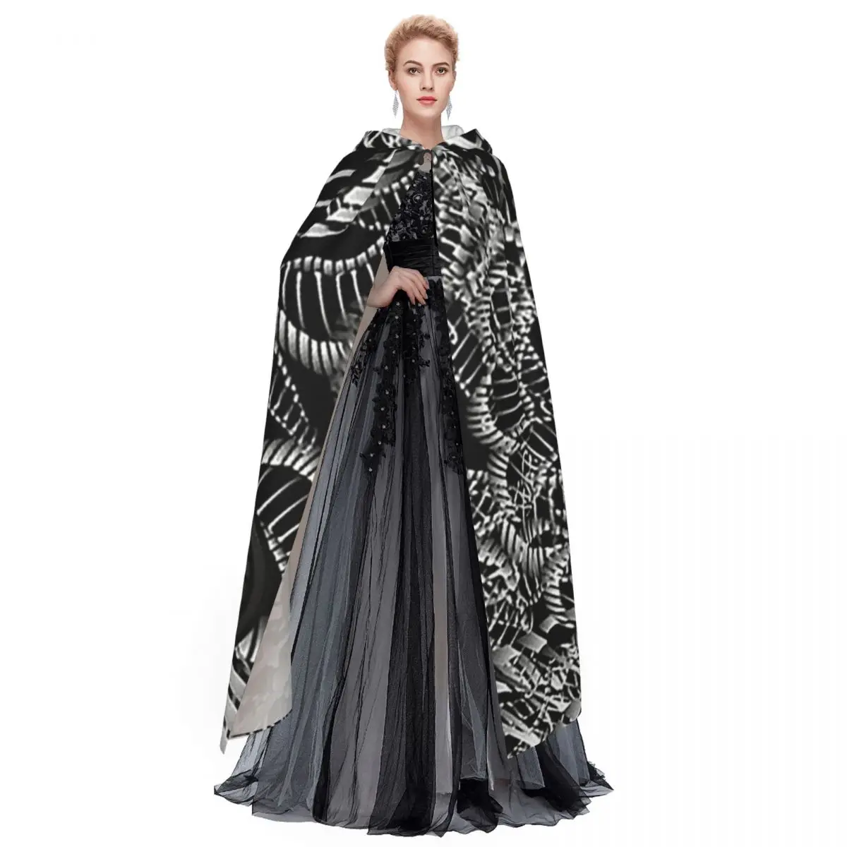 Capa larga con capucha abstracta de serpiente Cobra, disfraz Medieval de bruja, capa de Cosplay, abrigo de Halloween para adultos, Unisex