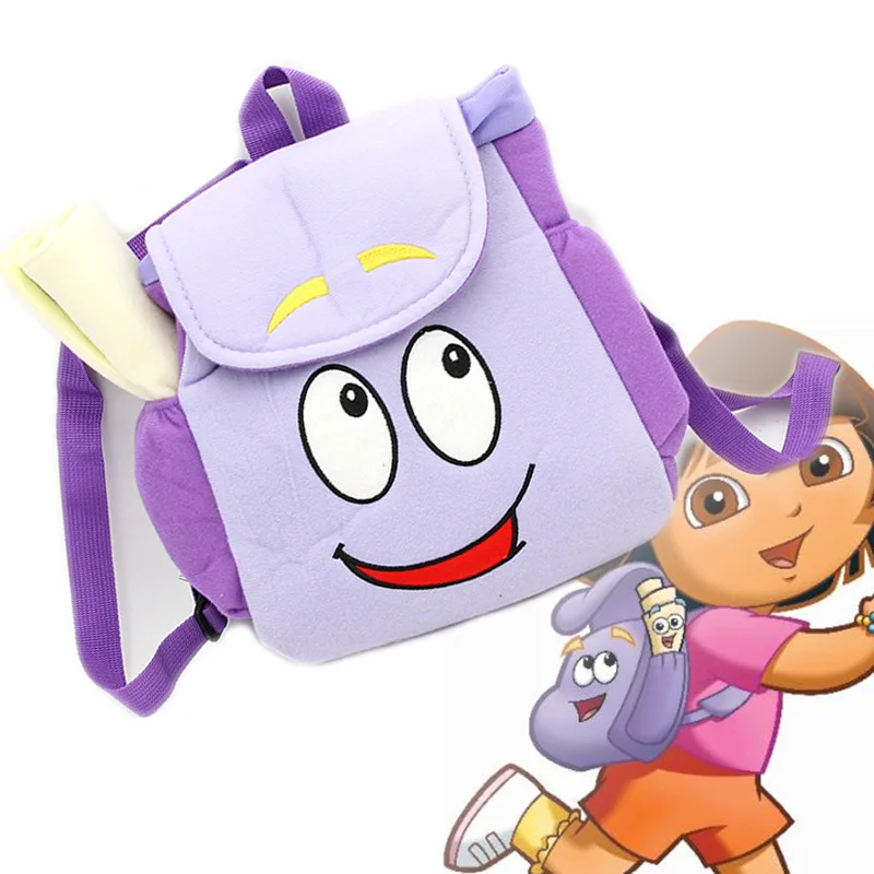 Cartoon Dora Explorer Backpack Rescue Bag with Map,Pre-Kindergarten Toys Purple for Christmas gift