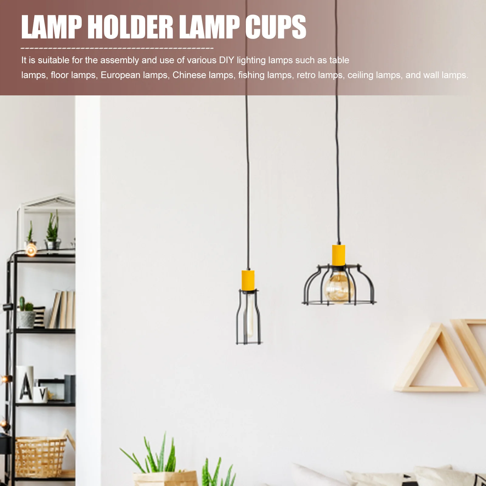 

4Pcs E27 Lamp Holder Lamp Cups Iron DIY Light Bases Replacement for Pendant Wall Table Lamps Light Bases Fitting