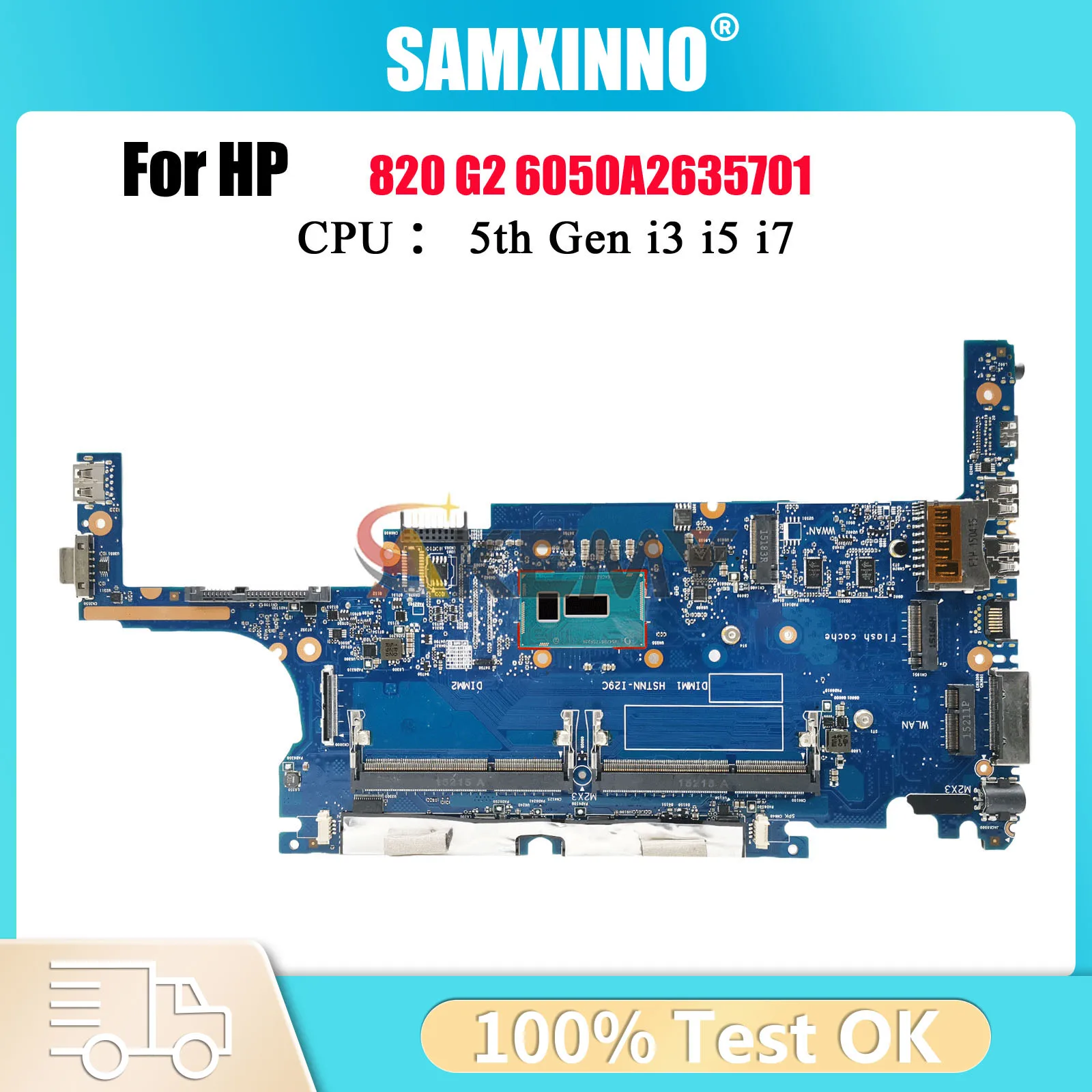 

6050A2635701 для ноутбука HP EliteBook 820 G2, материнская плата 781854-001 781858-601 с процессором i5 i7 DDR3, 100% полностью протестирована