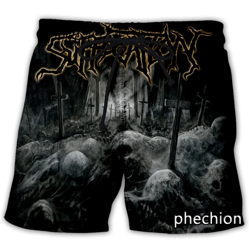 phechion New Men/Women Suffocation Band 3D Printed Casual Shorts Fashion Streetwear Men Loose Sporting Shorts L99