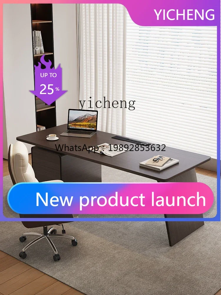 

LYY light luxury study desk home living room study solid wood writing desk computer desk