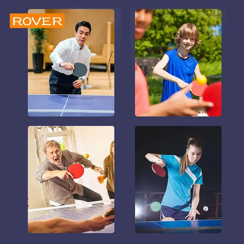 Raquette de tennis de table 4 étoiles pour enfants, ensemble d\'entraînement de ping-pong, batte de lame en caoutchouc, pagaie de tennis de haute