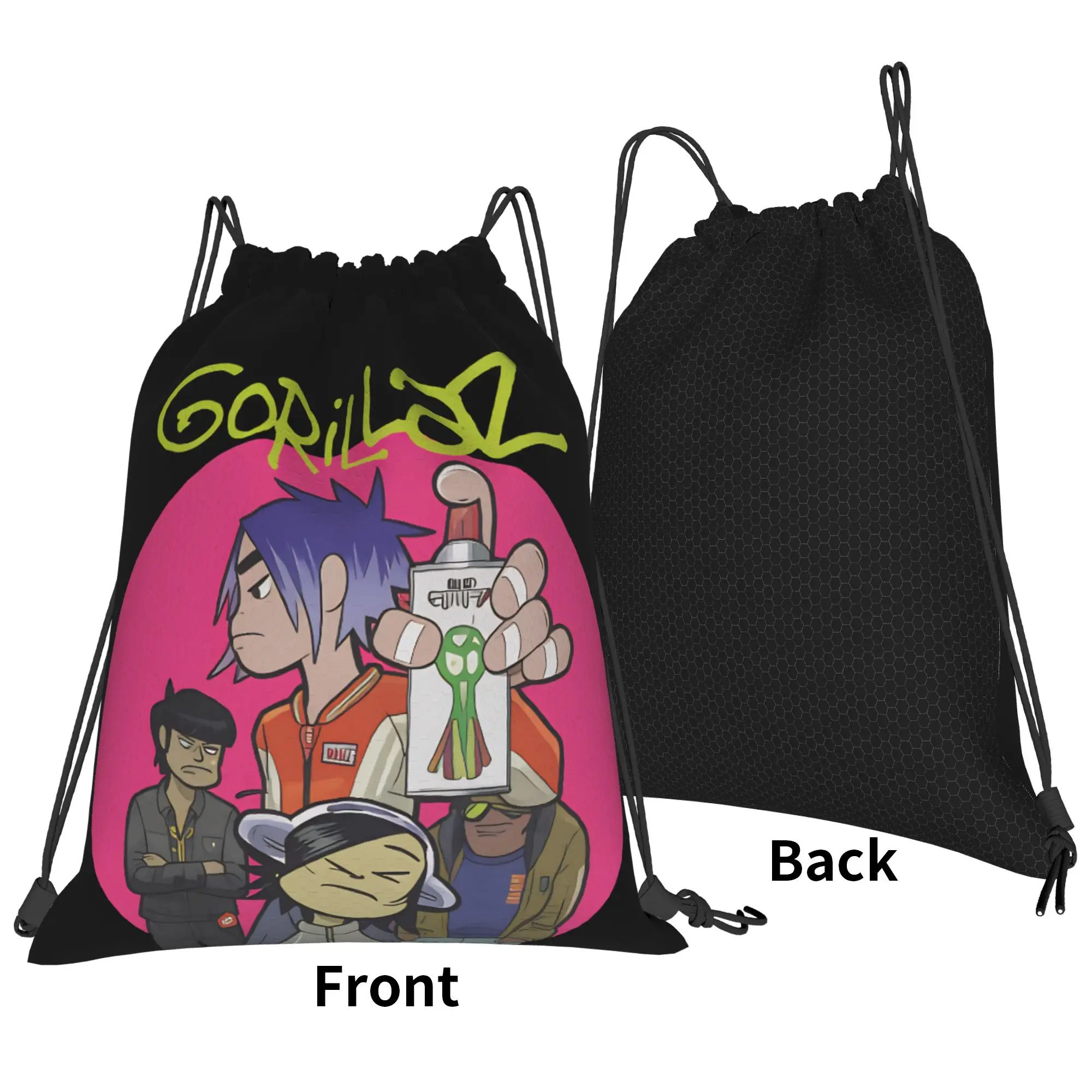 Gorillazs Backpack  Lightweight Men Sports Camping Pattern Sackpack String Bags