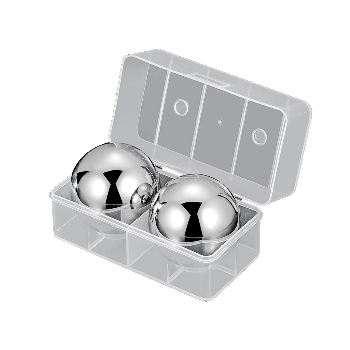 

2Pcs Stainless Steel Ice Cubes Quick-freeze Ice Balls Whiskey Round Kitchen Bar Utensils