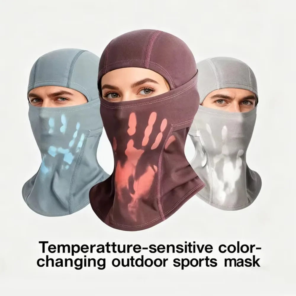 Heat Sensitive Thermochromic Balaclava Temperature Sensitive Warm Thermal Nylon Face Mask UV Protection Breathable