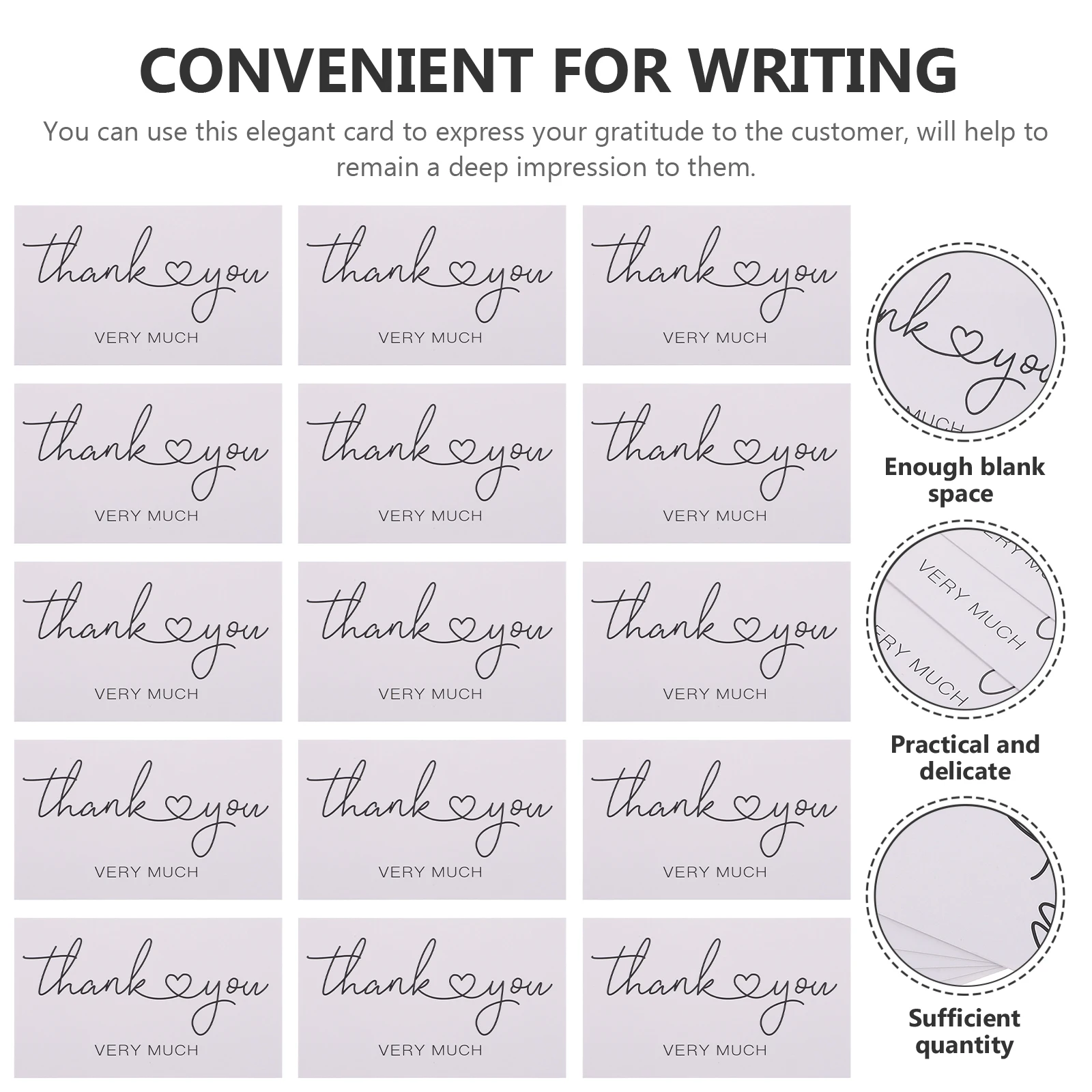 

150 Pcs Thank You Card Gratitude Envelopes Greeting Packaging for Small Business Wedding Cards Floral Paper Bulk Listing