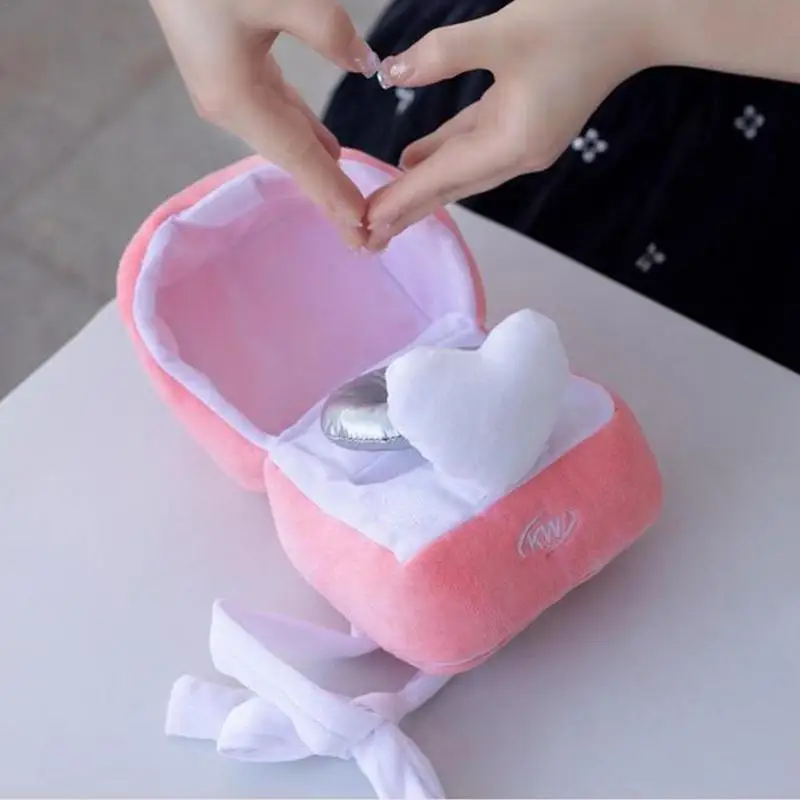 Plush Toy Love Diamond Ring Case Creative Ring Box Plush Toy Plush Ring Surprise Gift Proposal Memory Wedding Anniversary Gift