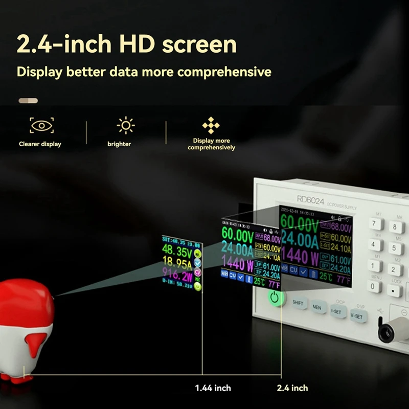 Best-CNC DC Regulated Power Supply 24A Digital Display 12V/36V/48V/60V Adjustable Battery Charger 5V