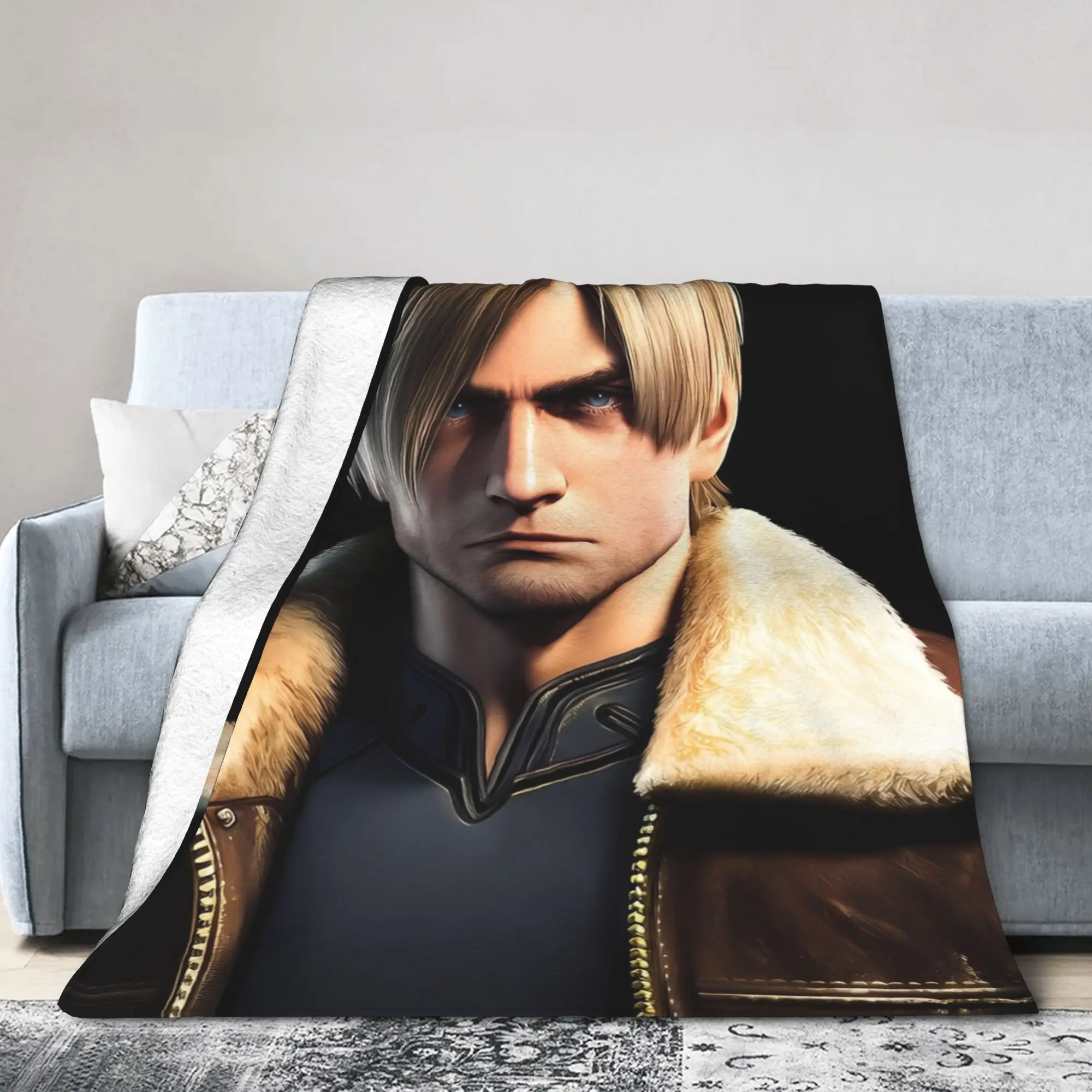 Residents Evils Leon Kennedy Blankets Flannel  Winter  Breathable Super Soft Throw Blanket for Home Office Bedding Throws