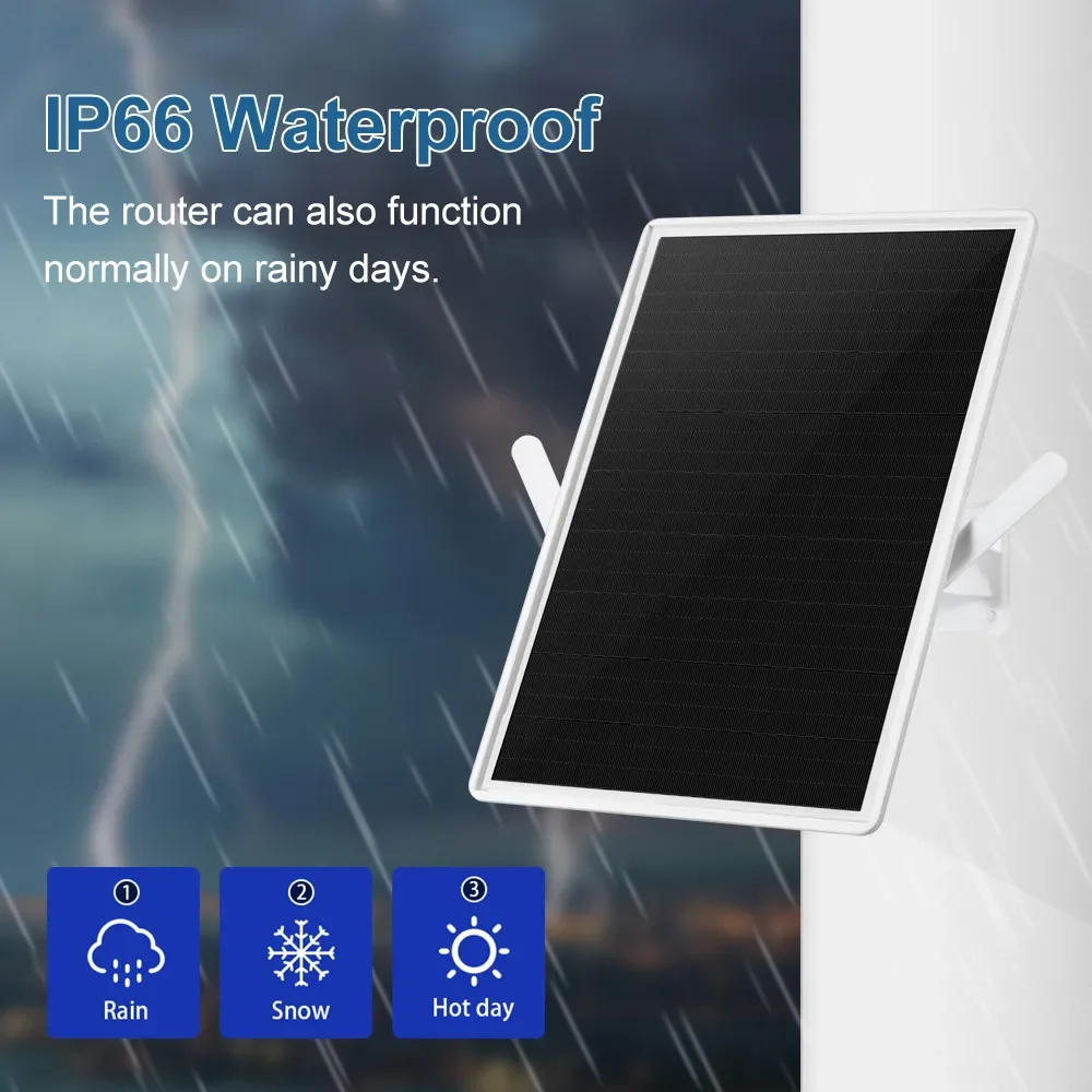 Penguat sinyal WiFi, 15W Solar Wireless WiFi Repeater 300Mpbs baterai Built-in 25000mAh pemanjang sinyal WiFi kompatibel dengan 2.4G Router WiFi