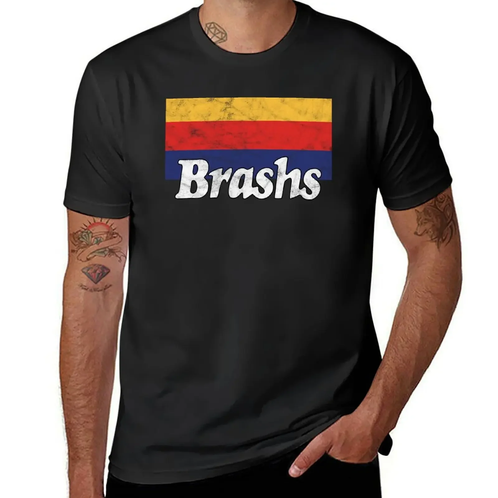 Brashs (Vintage Worn Look] T-Shirt vintage t shirts street wear custom shirt summer tops clothes for men